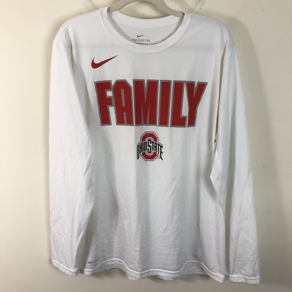 Nike Ohio State Buckeyes Family Long Sleeve Shirt Men's XL White NCAA Football